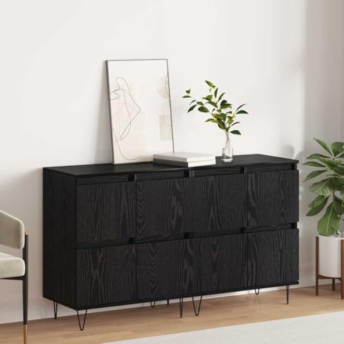 Qnhdfrt Sideboard 2er Set Schwarze Eiche 120 x 35 x 70 cm aus robustem Holzwerkstoff mit 8 Türen Modernes Design Grosser Stauraum für Wohnzimmer Esszimmer Küche Flur Qnhdfrt Sideboard 2er Set Schwarze Eiche 120 x 35 x 70 cm aus robustem Holzwerkstoff mit 8 Türen Modernes Design Grosser Stauraum für Wohnzimmer Esszimmer Küche Flur von Qnhdfrt