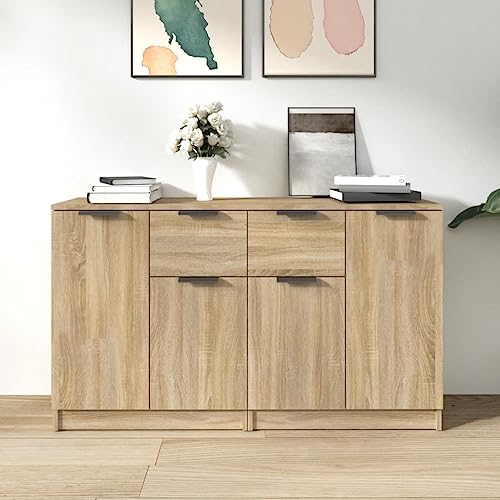Qnhdfrt Sideboard 2er Set Sonoma-Eiche Holzwerkstoff Kommode mit reichlich Stauraum für Wohnzimmer, Küche oder Flur Qnhdfrt Sideboard 2er Set Sonoma-Eiche Holzwerkstoff Kommode mit reichlich Stauraum für Wohnzimmer, Küche oder Flur von Qnhdfrt