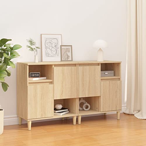 Qnhdfrt Sideboard 2er Set Sonoma-Eiche Holzwerkstoff mit Massivholzbeinen, 60x35x70 cm, Stauraum mit 4 Fächern & 2 Türen, Elegantes Design für Wohnzimmer & Flur Qnhdfrt Sideboard 2er Set Sonoma-Eiche Holzwerkstoff mit Massivholzbeinen, 60x35x70 cm, Stauraum mit 4 Fächern & 2 Türen, Elegantes Design für Wohnzimmer & Flur von Qnhdfrt