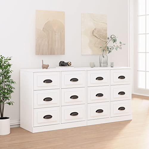Qnhdfrt Sideboard 2er Set Weiß Holzwerkstoff 70 x 35,5 x 67,5 cm Mit viel Stauraum und Modernem Design für Wohnzimmer Flur Küche Qnhdfrt Sideboard 2er Set Weiß Holzwerkstoff 70 x 35,5 x 67,5 cm Mit viel Stauraum und Modernem Design für Wohnzimmer Flur Küche von Qnhdfrt