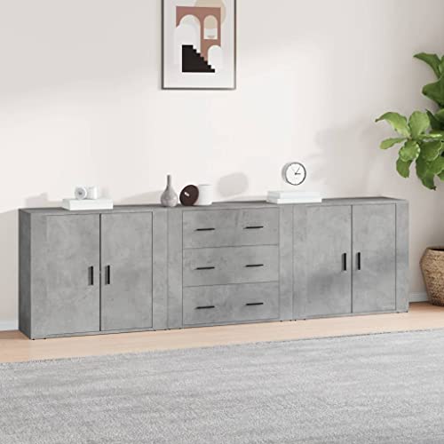 Qnhdfrt Sideboard 3er Set Betongrau aus Holzwerkstoff - Modernes Design, Robust und Langlebig für Wohnzimmer, Küche oder Flur Qnhdfrt Sideboard 3er Set Betongrau aus Holzwerkstoff - Modernes Design, Robust und Langlebig für Wohnzimmer, Küche oder Flur von Qnhdfrt