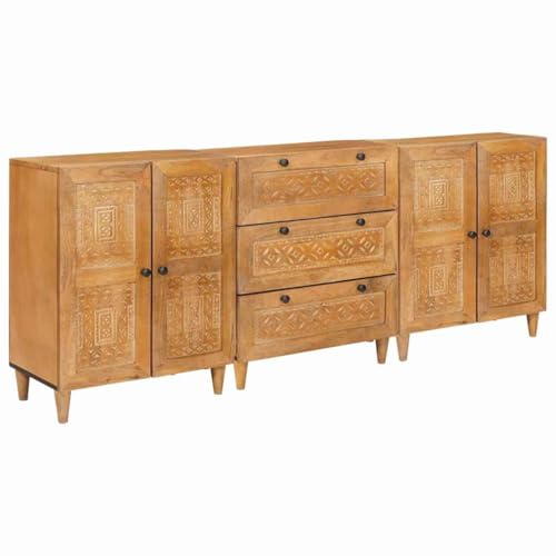Qnhdfrt Sideboard 3er Set Braun 60x33x75 cm aus massivem Mangoholz mit 4 Regalen und 3 Schubladen Modernes Wohnzimmerregal for Living Room Dining Room and Office Qnhdfrt Sideboard 3er Set Braun 60x33x75 cm aus massivem Mangoholz mit 4 Regalen und 3 Schubladen Modernes Wohnzimmerregal for Living Room Dining Room and Office von Qnhdfrt