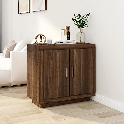 Qnhdfrt Sideboard 80x40x75 cm in Braun Eichen Optik aus Holzwerkstoff mit 2 Türen und robuster Oberplatte Modernes Wohnzimmer oder Küchen Buffetschrank für Flur Schlafzimmer Büro Esszimmer Qnhdfrt Sideboard 80x40x75 cm in Braun Eichen Optik aus Holzwerkstoff mit 2 Türen und robuster Oberplatte Modernes Wohnzimmer oder Küchen Buffetschrank für Flur Schlafzimmer Büro Esszimmer von Qnhdfrt