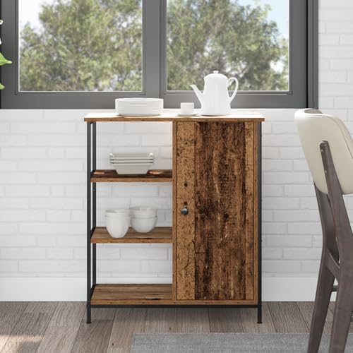 Qnhdfrt Sideboard Altholz 70x30x80 cm Rustikales Massivholz Sideboard mit Schrank und Regalen Kommode Esszimmer Wohnzimmer Stauraum Lösung Qnhdfrt Sideboard Altholz 70x30x80 cm Rustikales Massivholz Sideboard mit Schrank und Regalen Kommode Esszimmer Wohnzimmer Stauraum Lösung von Qnhdfrt