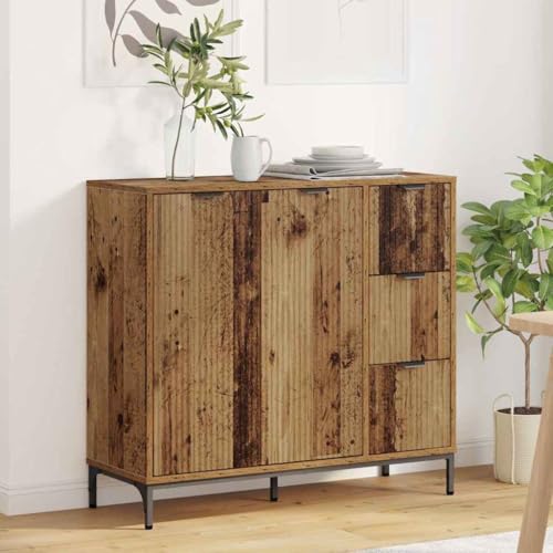 Qnhdfrt Sideboard Altholz 89,5x33x82 cm Modernes Küchenbuffet mit 3 Schubladen und 2 Türen aus robustem Holzwerkstoff für Wohnzimmer Esszimmer Flur und Büro Qnhdfrt Sideboard Altholz 89,5x33x82 cm Modernes Küchenbuffet mit 3 Schubladen und 2 Türen aus robustem Holzwerkstoff für Wohnzimmer Esszimmer Flur und Büro von Qnhdfrt