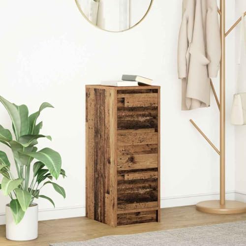 Qnhdfrt Sideboard Altholz-Optik 29,5x34x76 cm Holzwerkstoff mit 3 Schubladen - Kommode für Wohnzimmer Küche Flur im Landhausstil Qnhdfrt Sideboard Altholz-Optik 29,5x34x76 cm Holzwerkstoff mit 3 Schubladen - Kommode für Wohnzimmer Küche Flur im Landhausstil von Qnhdfrt