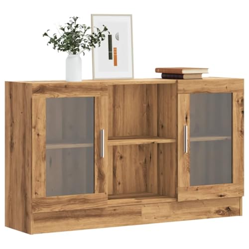 Qnhdfrt Sideboard Artisan-Eiche 120x30,5x70 cm Holzwerkstoff mit Glas für Wohnzimmer Küche Flur - Zeitloses Design Robust Langlebig mit Stauraum Qnhdfrt Sideboard Artisan-Eiche 120x30,5x70 cm Holzwerkstoff mit Glas für Wohnzimmer Küche Flur - Zeitloses Design Robust Langlebig mit Stauraum von Qnhdfrt