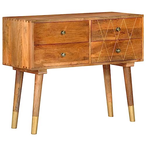 Qnhdfrt Sideboard Beistellschrank Massivholz Mango Vintage 85x40x70 cm mit 4 Schubladen für Wohnzimmer Flur Küche Qnhdfrt Sideboard Beistellschrank Massivholz Mango Vintage 85x40x70 cm mit 4 Schubladen für Wohnzimmer Flur Küche von Qnhdfrt