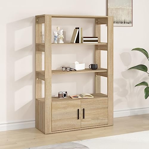Qnhdfrt Sideboard Beistellschrank Sonoma-Eiche aus Holzwerkstoff 80x30x119,5 cm mit viel Stauraum und Stabiler Tischplatte für Wohnzimmer, Küche oder Flur Qnhdfrt Sideboard Beistellschrank Sonoma-Eiche aus Holzwerkstoff 80x30x119,5 cm mit viel Stauraum und Stabiler Tischplatte für Wohnzimmer, Küche oder Flur von Qnhdfrt