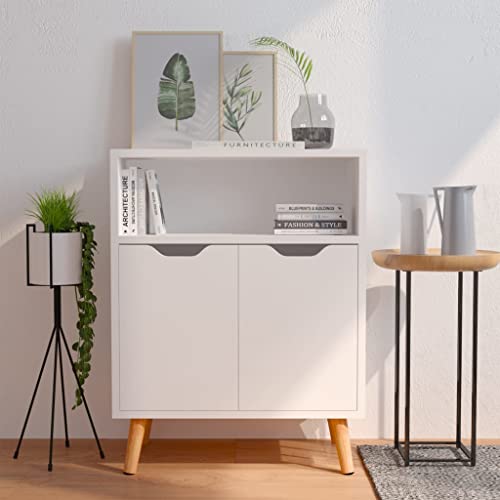 Qnhdfrt Sideboard Beistellschrank Weiß 60x30x72 cm Holzwerkstoff mit 3 Fächern Stilvolle Kommode für Wohnzimmer Küche Flur Qnhdfrt Sideboard Beistellschrank Weiß 60x30x72 cm Holzwerkstoff mit 3 Fächern Stilvolle Kommode für Wohnzimmer Küche Flur von Qnhdfrt