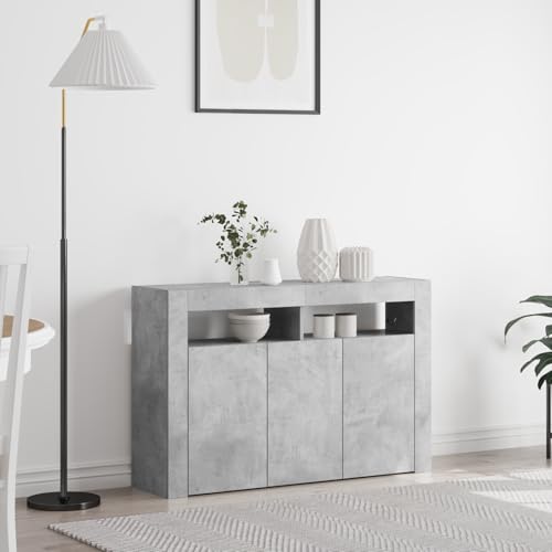 Qnhdfrt Sideboard Beton Grau 116x30x75cm Modernes Design mit LED-Beleuchtung und 8 Fächern für Wohnzimmer Esszimmer Qnhdfrt Sideboard Beton Grau 116x30x75cm Modernes Design mit LED-Beleuchtung und 8 Fächern für Wohnzimmer Esszimmer von Qnhdfrt