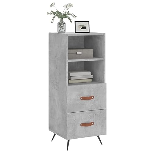 Qnhdfrt Sideboard Betongrau 34,5x34x90 cm mit Metallbeinen und Schubladen - Modernes Lowboard für Wohnzimmer Flur Küche Stauraum Möbel Holzwerkstoff Qnhdfrt Sideboard Betongrau 34,5x34x90 cm mit Metallbeinen und Schubladen - Modernes Lowboard für Wohnzimmer Flur Küche Stauraum Möbel Holzwerkstoff von Qnhdfrt
