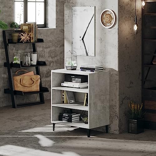 Qnhdfrt Sideboard Betongrau 57x35x70 cm Robuster Schrank aus Holzwerkstoff und Metall mit 3 Fächern Stabile Tischplatte für Wohnzimmer Küche Flur Qnhdfrt Sideboard Betongrau 57x35x70 cm Robuster Schrank aus Holzwerkstoff und Metall mit 3 Fächern Stabile Tischplatte für Wohnzimmer Küche Flur von Qnhdfrt