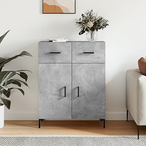 Qnhdfrt Sideboard Betongrau 69,5x34x90 cm Holzwerkstoff Metallbeine Modernes Design Stauraum für Wohnzimmer Flur von Qnhdfrt