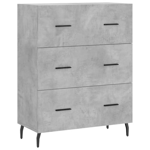 Qnhdfrt Sideboard Betongrau 69,5x34x90 cm aus Holzwerkstoff mit 3 Schubladen und Metallfüßen Zeitloses Design für Wohnzimmer Flur Küche Qnhdfrt Sideboard Betongrau 69,5x34x90 cm aus Holzwerkstoff mit 3 Schubladen und Metallfüßen Zeitloses Design für Wohnzimmer Flur Küche von Qnhdfrt