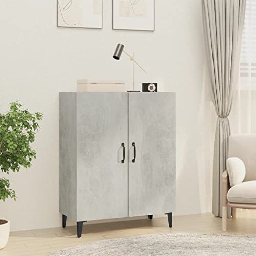 Qnhdfrt Sideboard Betongrau 70x34x90 cm Holzwerkstoff Beistellschrank mit Türen und Schubladen für Wohnzimmer Flur Küche Modernes Design Stauraum von Qnhdfrt