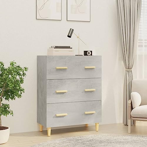 Qnhdfrt Sideboard Betongrau 70x34x90 cm aus Holzwerkstoff mit 3 Schubladen Beistellschrank Buffetschrank für Wohnzimmer Küche Flur Qnhdfrt Sideboard Betongrau 70x34x90 cm aus Holzwerkstoff mit 3 Schubladen Beistellschrank Buffetschrank für Wohnzimmer Küche Flur von Qnhdfrt