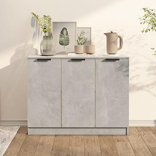 Qnhdfrt Sideboard Betongrau 90,5x30x70 cm Holzwerkstoff Beistellschrank mit 3 Türen Modernes Design für Küche Wohnzimmer Flur Qnhdfrt Sideboard Betongrau 90,5x30x70 cm Holzwerkstoff Beistellschrank mit 3 Türen Modernes Design für Küche Wohnzimmer Flur von Qnhdfrt