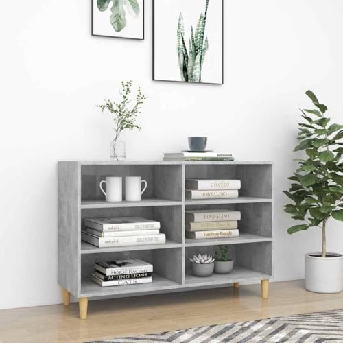Qnhdfrt Sideboard Betongrau Bücherschrank mit 6 Einlegeböden Aufbewahrungsschrank für Wohnzimmer 103,5x35x70 cm Holzwerkstoff Skandinavisches Design Qnhdfrt Sideboard Betongrau Bücherschrank mit 6 Einlegeböden Aufbewahrungsschrank für Wohnzimmer 103,5x35x70 cm Holzwerkstoff Skandinavisches Design von Qnhdfrt