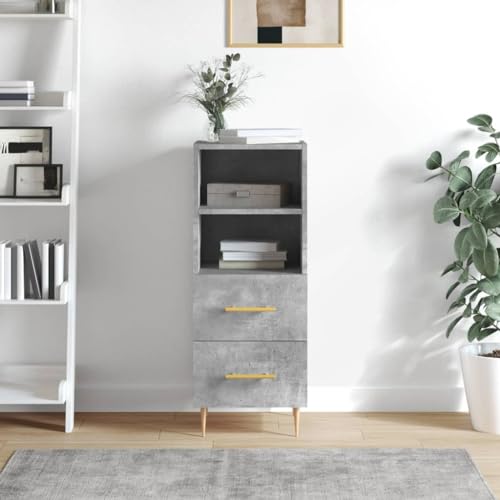 Qnhdfrt Sideboard Betongrau Modern Holzwerkstoff Schrank 34,5x34x90 cm mit Metallbeinen Großer Stauraum für Wohnzimmer Küche Flur Qnhdfrt Sideboard Betongrau Modern Holzwerkstoff Schrank 34,5x34x90 cm mit Metallbeinen Großer Stauraum für Wohnzimmer Küche Flur von Qnhdfrt