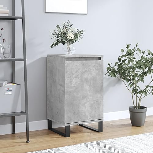 Qnhdfrt Sideboard Betongrau Modernes Wohnzimmer Sideboard mit 2 Fächern & Metallbeinen aus Holzwerkstoff 40x35x70 cm von Qnhdfrt