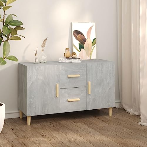 Qnhdfrt Sideboard Betongrau aus Holzwerkstoff 100x36x60 cm Breit mit 2 Türen 2 Schubladen für Wohnzimmer Flur oder Küche Stilvolles Design Einfache Reinigung Praktischer Stauraum Qnhdfrt Sideboard Betongrau aus Holzwerkstoff 100x36x60 cm Breit mit 2 Türen 2 Schubladen für Wohnzimmer Flur oder Küche Stilvolles Design Einfache Reinigung Praktischer Stauraum von Qnhdfrt