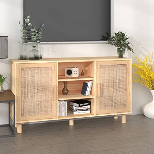 Qnhdfrt Sideboard Braun 105x30x60 cm aus Holzwerkstoff mit Massivholz Kieferbeinen und Natur-Rattan für viel Stauraum im Wohnzimmer oder Flur Qnhdfrt Sideboard Braun 105x30x60 cm aus Holzwerkstoff mit Massivholz Kieferbeinen und Natur-Rattan für viel Stauraum im Wohnzimmer oder Flur von Qnhdfrt