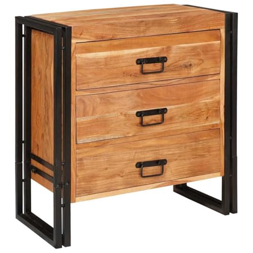 Qnhdfrt Sideboard Braun 66 x 33 x 70 cm aus Akazie Massivholz Modernes Lowboard mit Viel Stauraum Robust und Langlebig für Wohnzimmer Esszimmer Flur Qnhdfrt Sideboard Braun 66 x 33 x 70 cm aus Akazie Massivholz Modernes Lowboard mit Viel Stauraum Robust und Langlebig für Wohnzimmer Esszimmer Flur von Qnhdfrt