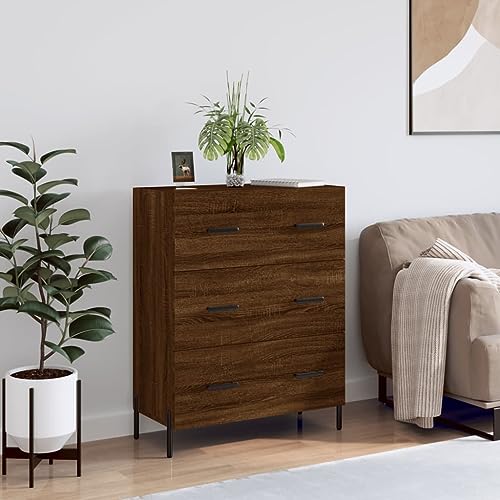 Qnhdfrt Sideboard Braun Eichen-Optik 69,5x34x90 cm mit 3 Schubladen Metallfüßen - Klassisches Design für Wohnzimmer Küche Flur als Aufbewahrungsschrank Qnhdfrt Sideboard Braun Eichen-Optik 69,5x34x90 cm mit 3 Schubladen Metallfüßen - Klassisches Design für Wohnzimmer Küche Flur als Aufbewahrungsschrank von Qnhdfrt