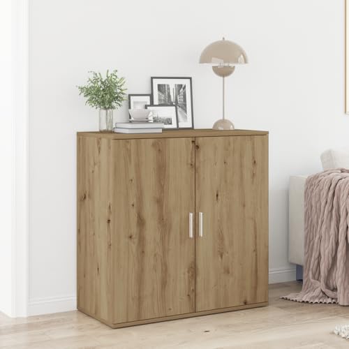 Qnhdfrt Sideboard Buffet Artisan Eiche Braun aus Holzwerkstoff für Esszimmer Küche 79x38x80 cm mit 2 Türen texturierter Oberfläche Modernes Design Stauraum Qnhdfrt Sideboard Buffet Artisan Eiche Braun aus Holzwerkstoff für Esszimmer Küche 79x38x80 cm mit 2 Türen texturierter Oberfläche Modernes Design Stauraum von Qnhdfrt