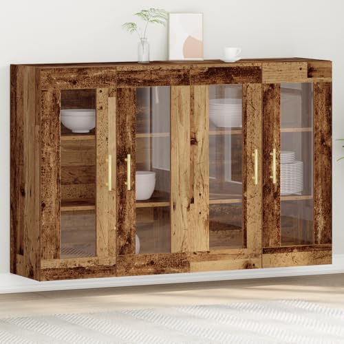 Qnhdfrt Sideboard Buffetschrank aus Massivholz Eiche Verwittert Braun 2 Stück 69,5x34x90 cm Rustikales Esszimmer Möbel mit 4 Türen und Regalen für Küche Wohnzimmer Qnhdfrt Sideboard Buffetschrank aus Massivholz Eiche Verwittert Braun 2 Stück 69,5x34x90 cm Rustikales Esszimmer Möbel mit 4 Türen und Regalen für Küche Wohnzimmer von Qnhdfrt