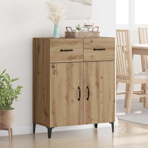Qnhdfrt Sideboard Eiche handwerklich 34 x 69,5 x 90 cm Holzwerkstoff mit 2 Schubladen und 2 Türen Modernes Design Robust für Wohnzimmer Küche Flur Qnhdfrt Sideboard Eiche handwerklich 34 x 69,5 x 90 cm Holzwerkstoff mit 2 Schubladen und 2 Türen Modernes Design Robust für Wohnzimmer Küche Flur von Qnhdfrt