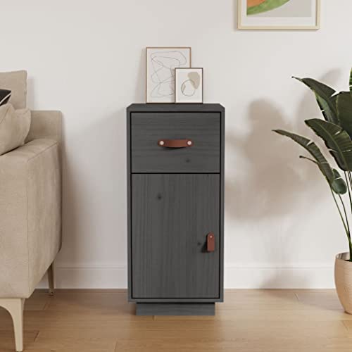 Qnhdfrt Sideboard Grau Massives Kiefernholz 34x40x75 cm Mit Schublade und Fächern Stauraum Möbel für Wohnzimmer Flur Büro Qnhdfrt Sideboard Grau Massives Kiefernholz 34x40x75 cm Mit Schublade und Fächern Stauraum Möbel für Wohnzimmer Flur Büro von Qnhdfrt