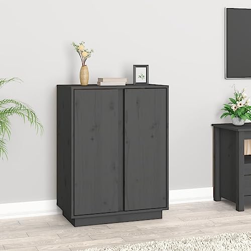 Qnhdfrt Sideboard Grau Massivholz Kiefer 60x35x80 cm Klassisches Design mit viel Stauraum für Wohnzimmer Flur Esszimmer oder Küche Qnhdfrt Sideboard Grau Massivholz Kiefer 60x35x80 cm Klassisches Design mit viel Stauraum für Wohnzimmer Flur Esszimmer oder Küche von Qnhdfrt