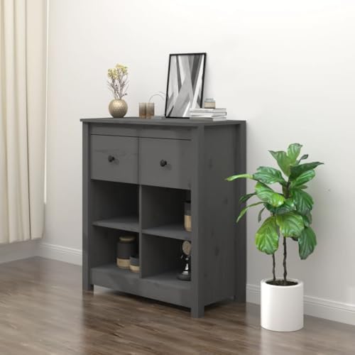 Qnhdfrt Sideboard Grau Massivholz Kiefer 70x35x80 cm mit Schubladen und Fächern Stauraum Beistellschrank für Wohnzimmer Flur Küche Qnhdfrt Sideboard Grau Massivholz Kiefer 70x35x80 cm mit Schubladen und Fächern Stauraum Beistellschrank für Wohnzimmer Flur Küche von Qnhdfrt
