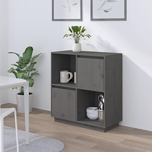 Qnhdfrt Sideboard Grau Massivholz Kiefer 74x35x80 cm Beistellschrank mit Stauraum für Wohnzimmer Küche Flur Qnhdfrt Sideboard Grau Massivholz Kiefer 74x35x80 cm Beistellschrank mit Stauraum für Wohnzimmer Küche Flur von Qnhdfrt