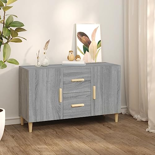 Qnhdfrt Sideboard Grau Sonoma 100x36x60 cm Holzwerkstoff Beistellschrank mit 2 Türen und 2 Schubladen Klassisches Design Großer Stauraum für Wohnzimmer Küche Flur Qnhdfrt Sideboard Grau Sonoma 100x36x60 cm Holzwerkstoff Beistellschrank mit 2 Türen und 2 Schubladen Klassisches Design Großer Stauraum für Wohnzimmer Küche Flur von Qnhdfrt