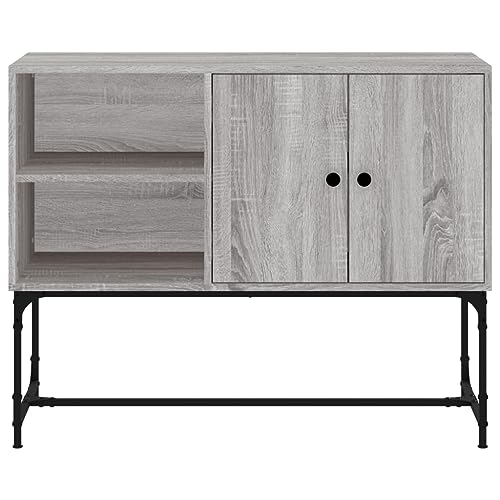 Qnhdfrt Sideboard Grau Sonoma 100x40x79,5 cm im Industrie-Stil aus Holzwerkstoff mit Metallbeinen - Zeitloses Design mit 4 Fächern für Wohnzimmer, Küche oder Flur Qnhdfrt Sideboard Grau Sonoma 100x40x79,5 cm im Industrie-Stil aus Holzwerkstoff mit Metallbeinen - Zeitloses Design mit 4 Fächern für Wohnzimmer, Küche oder Flur von Qnhdfrt