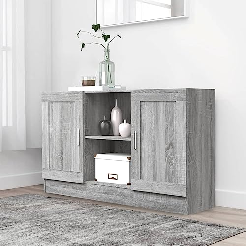 Qnhdfrt Sideboard Grau Sonoma 120x30,5x70 cm Holzwerkstoff Modernes Design mit Viel Stauraum für Wohnzimmer Küche Flur Qnhdfrt Sideboard Grau Sonoma 120x30,5x70 cm Holzwerkstoff Modernes Design mit Viel Stauraum für Wohnzimmer Küche Flur von Qnhdfrt