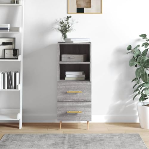 Qnhdfrt Sideboard Grau Sonoma 34,5x34x90 cm aus Holzwerkstoff mit Metallbeinen Modernes Möbel für Wohnzimmer Küche Flur als Aufbewahrungsschrank und Buffet Qnhdfrt Sideboard Grau Sonoma 34,5x34x90 cm aus Holzwerkstoff mit Metallbeinen Modernes Möbel für Wohnzimmer Küche Flur als Aufbewahrungsschrank und Buffet von Qnhdfrt