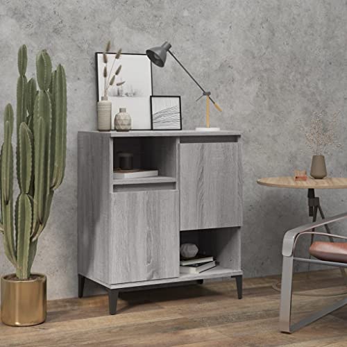 Qnhdfrt Sideboard Grau Sonoma 60x35x70 cm Holzwerkstoff - Modernes Design mit 4 Fächern, Langlebig & Vielseitig für Wohnzimmer, Küche & Flur Qnhdfrt Sideboard Grau Sonoma 60x35x70 cm Holzwerkstoff - Modernes Design mit 4 Fächern, Langlebig & Vielseitig für Wohnzimmer, Küche & Flur von Qnhdfrt