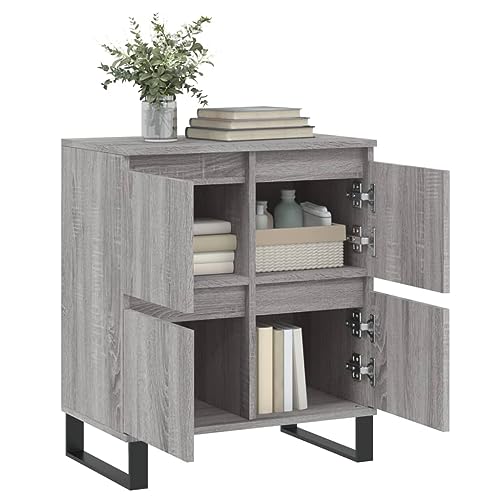Qnhdfrt Sideboard Grau Sonoma 60x35x70 cm Holzwerkstoff mit Eisenbeinen - Stabiles Beistellschrank für Wohnzimmer Küche Flur mit Stauraum und zeitlosem Design Qnhdfrt Sideboard Grau Sonoma 60x35x70 cm Holzwerkstoff mit Eisenbeinen - Stabiles Beistellschrank für Wohnzimmer Küche Flur mit Stauraum und zeitlosem Design von Qnhdfrt