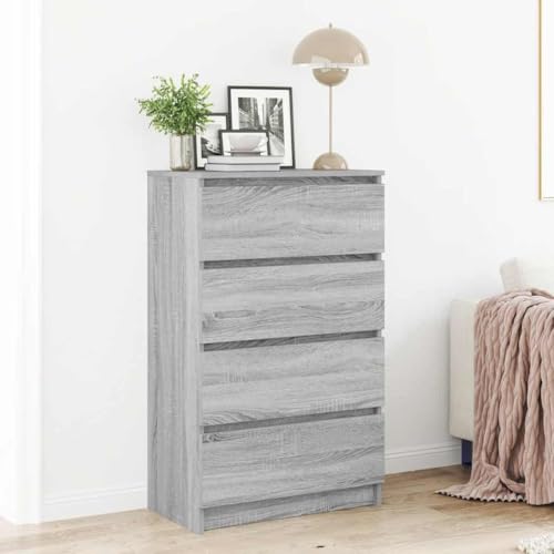 Qnhdfrt Sideboard Grau Sonoma 60x35x98,5 cm Holzwerkstoff mit 4 Schubladen für Wohnzimmer Flur Esszimmer Modernes Design Stauraum Qnhdfrt Sideboard Grau Sonoma 60x35x98,5 cm Holzwerkstoff mit 4 Schubladen für Wohnzimmer Flur Esszimmer Modernes Design Stauraum von Qnhdfrt