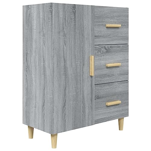 Qnhdfrt Sideboard Grau Sonoma 69,5 cm Breit Schmal Schrank mit 3 Schubladen Holzwerkstoff für Wohnzimmer Küche Flur Qnhdfrt Sideboard Grau Sonoma 69,5 cm Breit Schmal Schrank mit 3 Schubladen Holzwerkstoff für Wohnzimmer Küche Flur von Qnhdfrt
