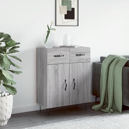 Qnhdfrt Sideboard Grau Sonoma 69,5x34x90 cm Holzwerkstoff Metallbeine Modernes Design Stauraum für Wohnzimmer Esszimmer Flur Qnhdfrt Sideboard Grau Sonoma 69,5x34x90 cm Holzwerkstoff Metallbeine Modernes Design Stauraum für Wohnzimmer Esszimmer Flur von Qnhdfrt
