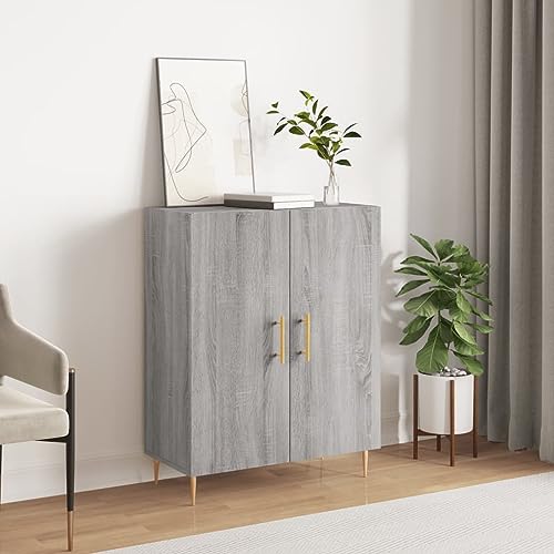 Qnhdfrt Sideboard Grau Sonoma 69,5x34x90 cm Holzwerkstoff Metallfüße Zeitloses Design Wohnzimmer Küche Flur Qnhdfrt Sideboard Grau Sonoma 69,5x34x90 cm Holzwerkstoff Metallfüße Zeitloses Design Wohnzimmer Küche Flur von Qnhdfrt