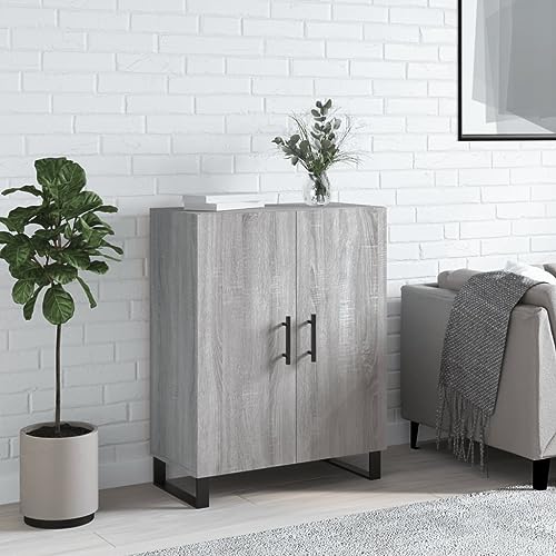 Qnhdfrt Sideboard Grau Sonoma 69,5x34x90 cm Holzwerkstoff Schrank mit Metallfüßen für Wohnzimmer Küche Flur Qnhdfrt Sideboard Grau Sonoma 69,5x34x90 cm Holzwerkstoff Schrank mit Metallfüßen für Wohnzimmer Küche Flur von Qnhdfrt