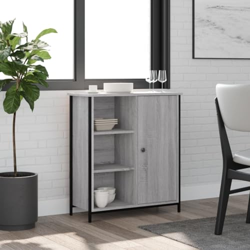 Qnhdfrt Sideboard Grau Sonoma 70x30x80 cm Holzwerkstoff mit Stauraum verstellbaren Beinen für Wohnzimmer Küche Flur Qnhdfrt Sideboard Grau Sonoma 70x30x80 cm Holzwerkstoff mit Stauraum verstellbaren Beinen für Wohnzimmer Küche Flur von Qnhdfrt