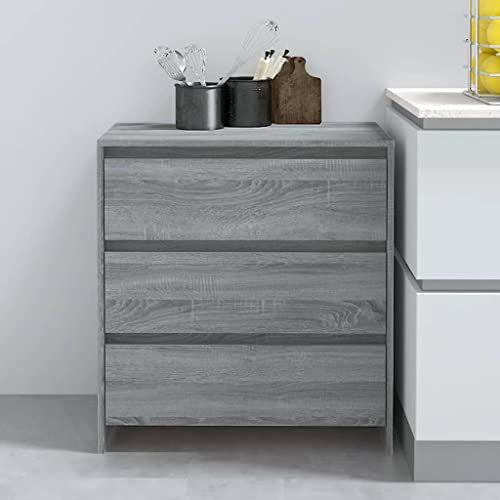 Qnhdfrt Sideboard Grau Sonoma 70x41x75 cm aus Holzwerkstoff Minimalistisches Design mit 3 Schubladen für Wohnzimmer Küche Flur oder Büro Qnhdfrt Sideboard Grau Sonoma 70x41x75 cm aus Holzwerkstoff Minimalistisches Design mit 3 Schubladen für Wohnzimmer Küche Flur oder Büro von Qnhdfrt