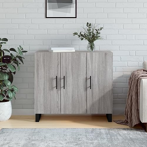 Qnhdfrt Sideboard Grau Sonoma 90x34x80 cm Moderner Aufbewahrungsschrank mit Metallbeinen für Wohnzimmer Flur Qnhdfrt Sideboard Grau Sonoma 90x34x80 cm Moderner Aufbewahrungsschrank mit Metallbeinen für Wohnzimmer Flur von Qnhdfrt